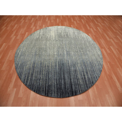 Modern and Contemporary Wool Hand Knotted Rug Grey Gray 7.0X7.2 -O075147