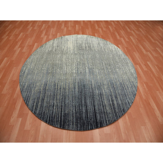 Modern and Contemporary Wool Hand Knotted Rug Grey Gray 7.0X7.2 -O075147