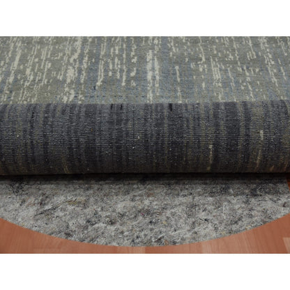 Modern and Contemporary Wool Hand Knotted Rug Grey Gray 7.0X7.2 -O075147