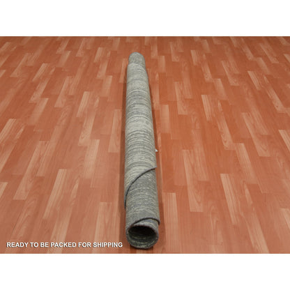 Modern and Contemporary Wool Hand Knotted Rug Grey Gray 7.0X7.2 -O075147