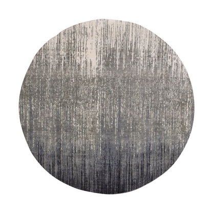 Modern and Contemporary Wool Hand Knotted Rug Grey Gray 6.0X6.0 -O075148