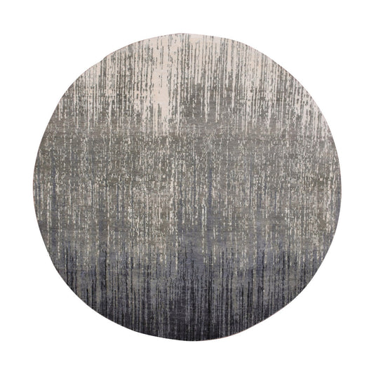 Modern and Contemporary Wool Hand Knotted Rug Grey Gray 6.0X6.0 -O075148
