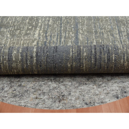 Modern and Contemporary Wool Hand Knotted Rug Grey Gray 6.0X6.0 -O075148