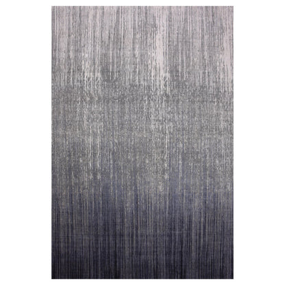 Modern and Contemporary Wool Hand Knotted Rug Grey Gray 14.0X18.1 -O075150