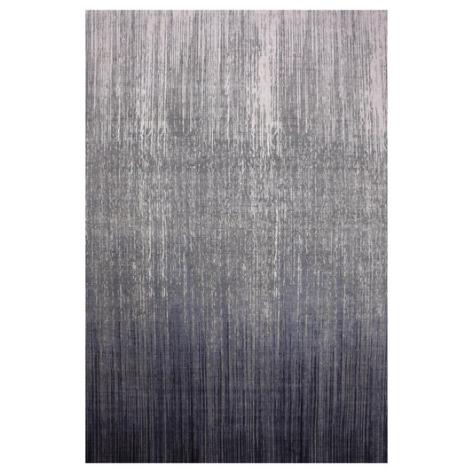 Modern and Contemporary Wool Hand Knotted Rug Grey Gray 14.0X18.1 -O075150