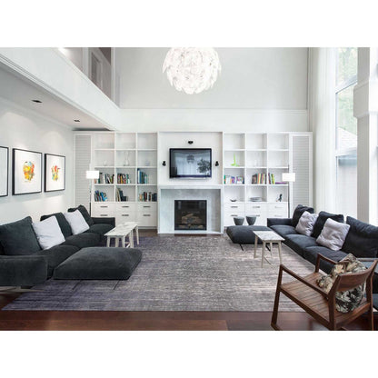 Modern and Contemporary Wool Hand Knotted Rug Grey No Border 12.2X15.0 -O075152