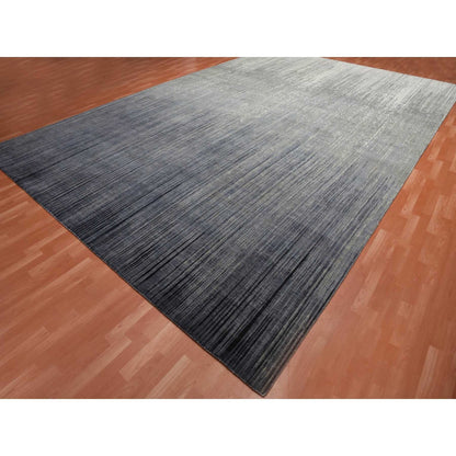 Modern and Contemporary Wool Hand Knotted Rug Grey No Border 12.2X18.0 -O075153