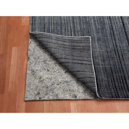 Modern and Contemporary Wool Hand Knotted Rug Grey No Border 12.2X18.0 -O075153