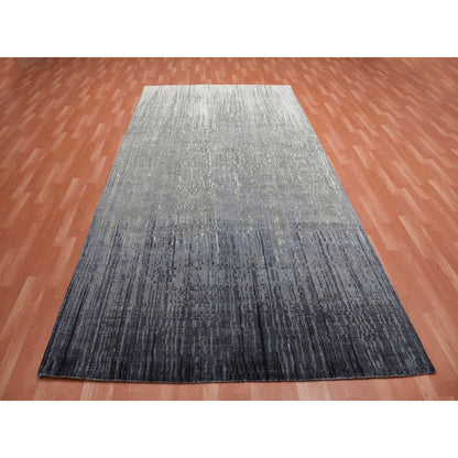 Modern and Contemporary Wool Hand Knotted Rug Grey No Border 6.1X12.1 -O075154