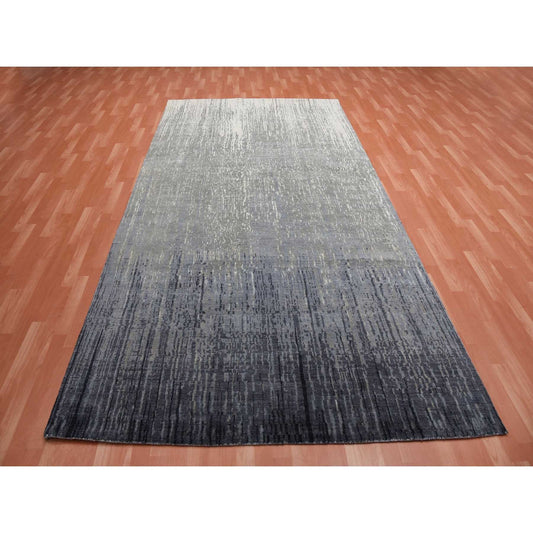 Modern and Contemporary Wool Hand Knotted Rug Grey No Border 6.1X12.1 -O075154