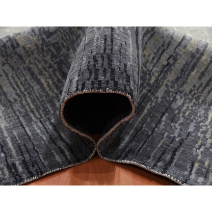 Modern and Contemporary Wool Hand Knotted Rug Grey No Border 6.1X12.1 -O075154