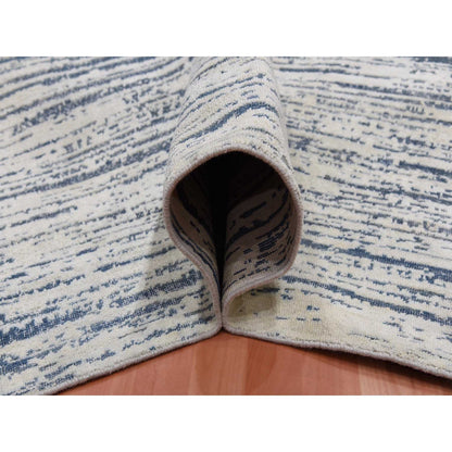 Modern and Contemporary Wool & Silk Hand Knotted Rug Ivory 11.7x14.10 -O075161