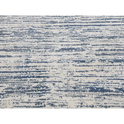 Modern and Contemporary Wool & Silk Hand Knotted Rug Ivory 11.7x14.10 -O075161