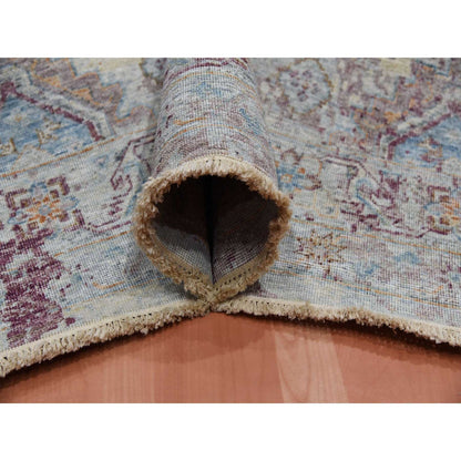Transitional Wool Hand Knotted Rug Ivory No Border 9.0X12.0 -O075165
