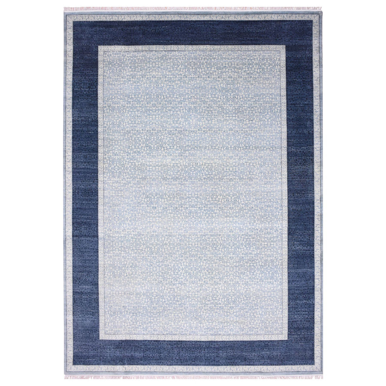 Blue 12'2" x 15'3" Modern and Contemporary Hand knotted Wool Rug - Sku: O075169