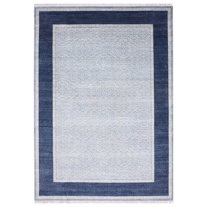 Modern and Contemporary Wool Hand Knotted Rug Blue Navy Blue 12.2X15.3 -O075169