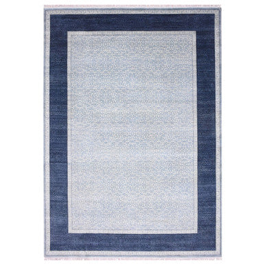 Modern and Contemporary Wool Hand Knotted Rug Blue Navy Blue 12.2X15.3 -O075169