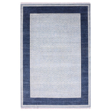 Modern and Contemporary Wool Hand Knotted Rug Blue Navy Blue 12.3X18.2 -O075171