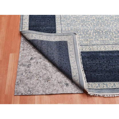 Modern and Contemporary Wool Hand Knotted Rug Blue Navy Blue 12.3X18.2 -O075171