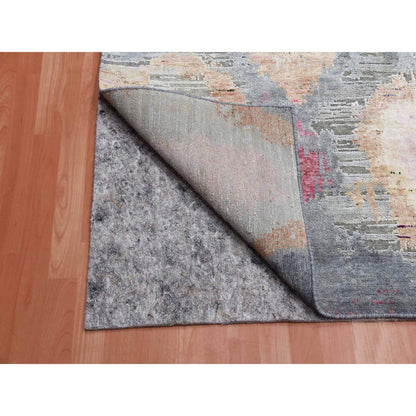 Modern and Contemporary Wool & Silk Hand Knotted Rug Pink No Border 9.0X12.1 -O075176