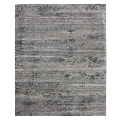 Modern and Contemporary Silk Hand Knotted Rug Grey No Border 8.0X10.1 -O075179