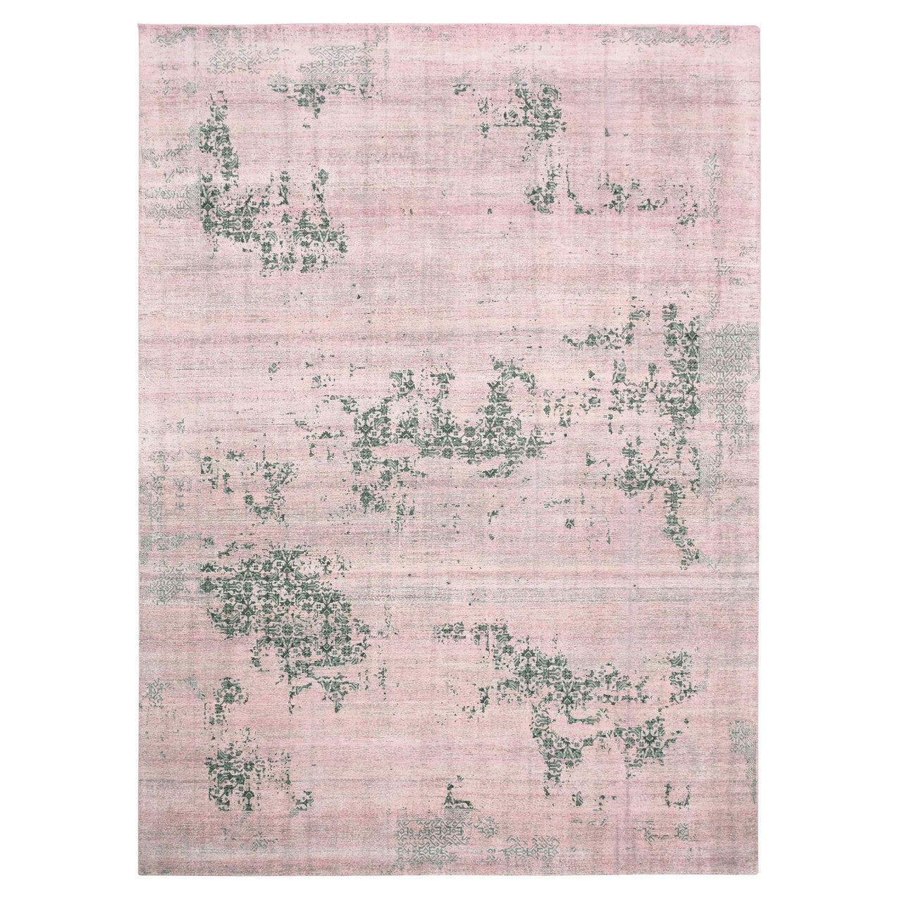 Pink 8'9" x 12'2" Modern and Contemporary Hand knotted Silk Rug - Sku: O075180