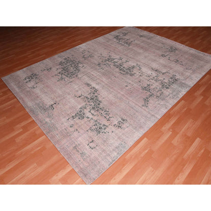 Modern and Contemporary Silk Hand Knotted Rug Pink No Border 8.9X12.2 -O075180