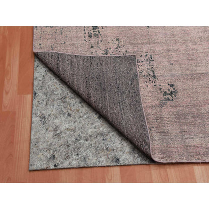 Modern and Contemporary Silk Hand Knotted Rug Pink No Border 8.9X12.2 -O075180