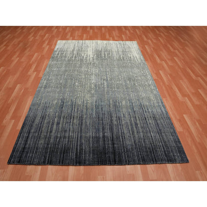 Modern and Contemporary Wool Hand Knotted Rug Grey No Border 6.1X9.2 -O075182