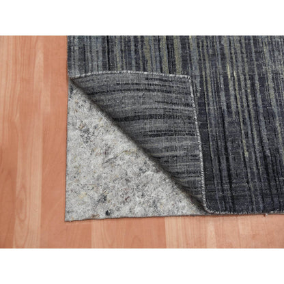 Modern and Contemporary Wool Hand Knotted Rug Grey No Border 2.6X10.2 -O075183
