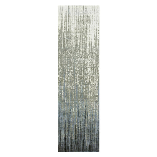 Modern and Contemporary Wool Hand Knotted Rug Grey No Border 2.6X10.2 -O075184