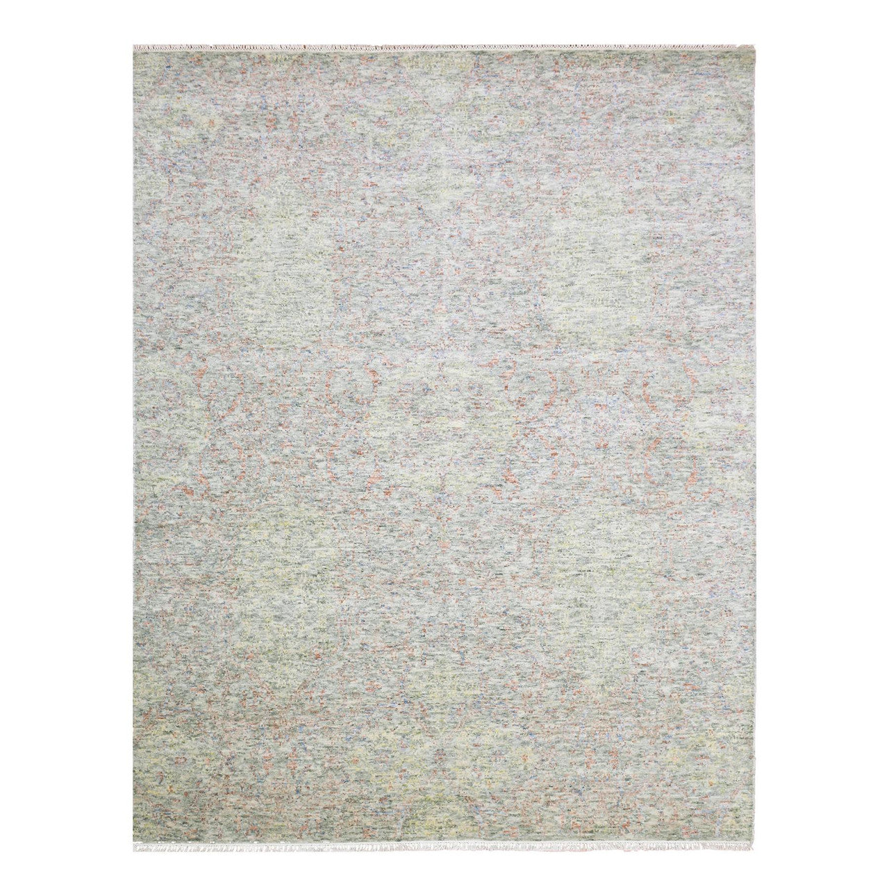 Gray 8'0" x 10'2" Modern and Contemporary Hand knotted Wool Rug - Sku: O075185