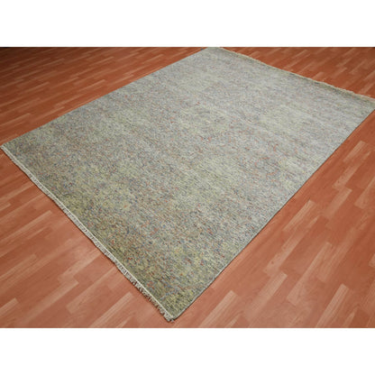 Modern and Contemporary Wool Hand Knotted Rug Grey No Border 8.0X10.2 -O075185