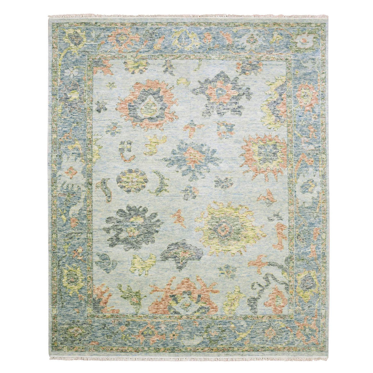 Gray 8'0" x 10'0" Oushak And Peshawar Hand knotted Wool Rug - Sku: O075186