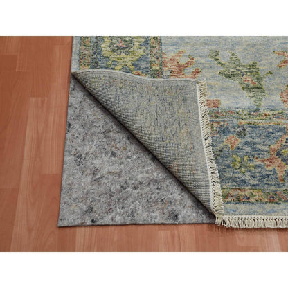 Oushak And Peshawar Wool Hand Knotted Rug Grey Blue 8.0X10.0 -O075186