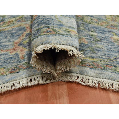 Oushak And Peshawar Wool Hand Knotted Rug Grey Blue 8.0X10.0 -O075186