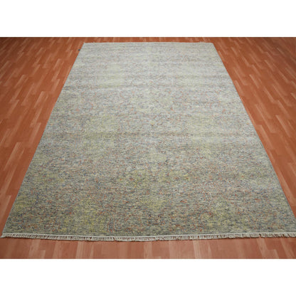 Modern and Contemporary Wool Hand Knotted Rug Multicolored No Border 8.10X12.0 -O075189