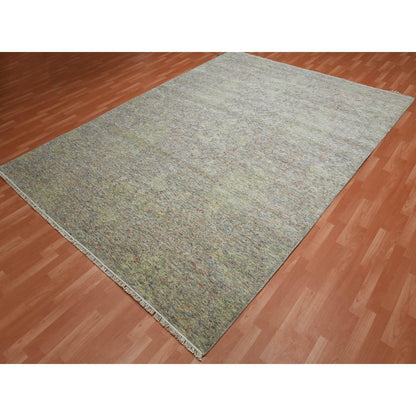 Modern and Contemporary Wool Hand Knotted Rug Multicolored No Border 8.10X12.0 -O075189