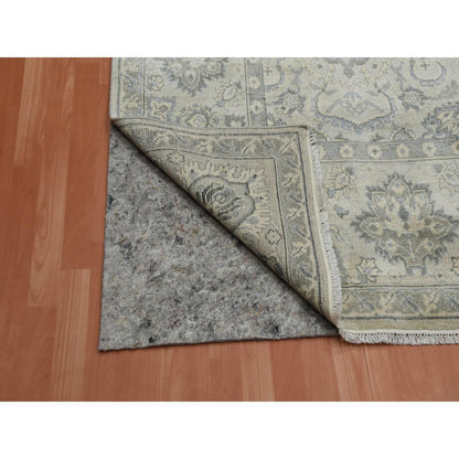 Oushak And Peshawar Silk Hand Knotted Rug Grey Gray 8.6X12.0 -O075193