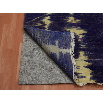 Modern and Contemporary Wool & Silk Hand Knotted Rug Purple No Border 8.8X12.1 -O075196