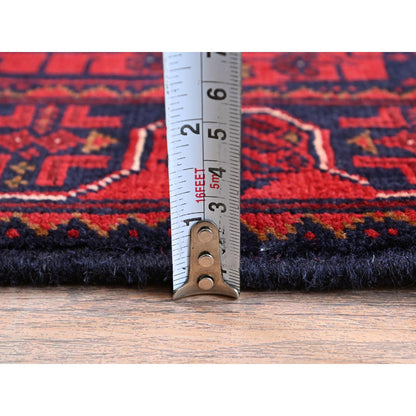 Tribal & Geometric Wool Hand Knotted Rug Red 1.9x4.10 -O0751