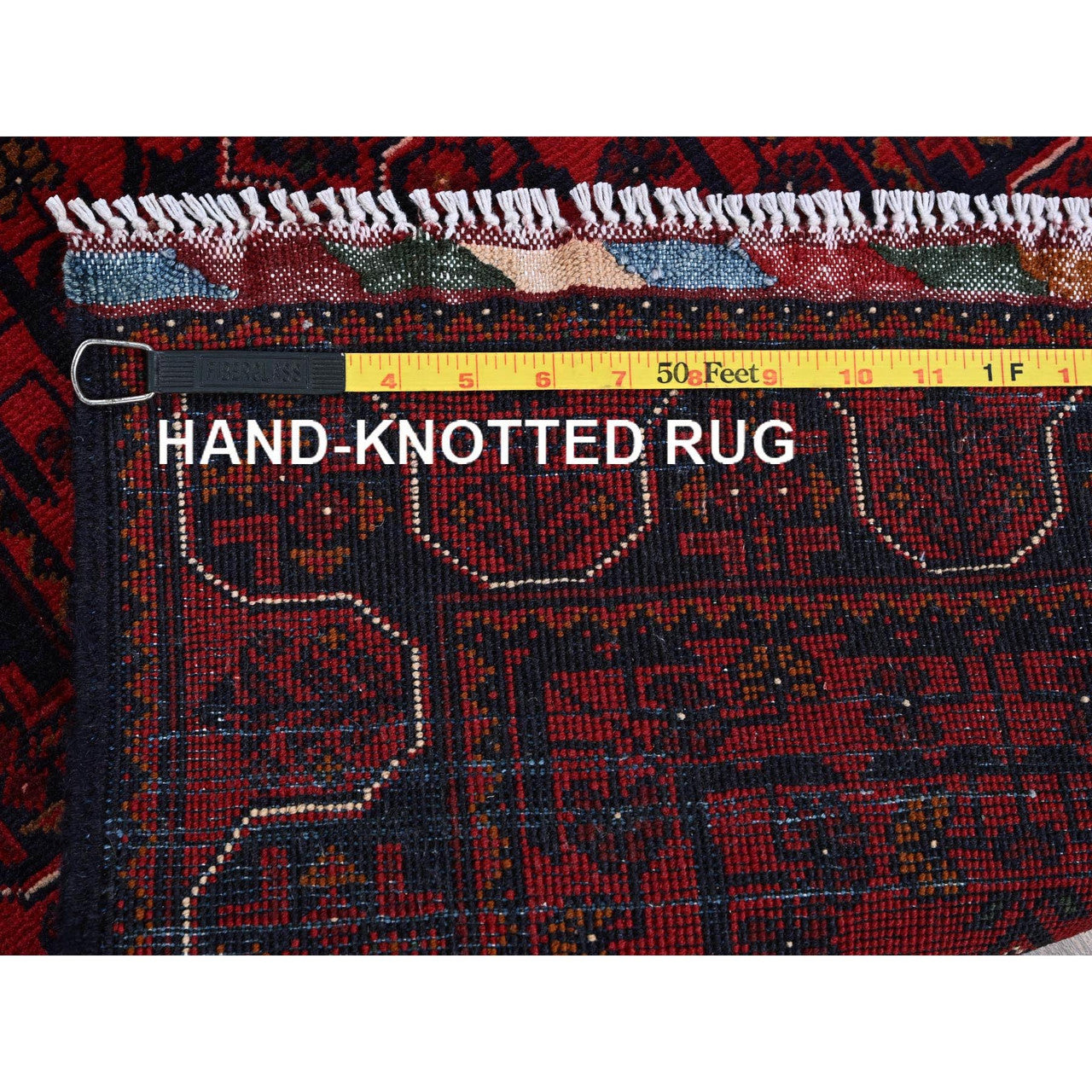 Red 1'9" x 4'10" Tribal & Geometric Hand knotted Wool Rug - Sku: O0751