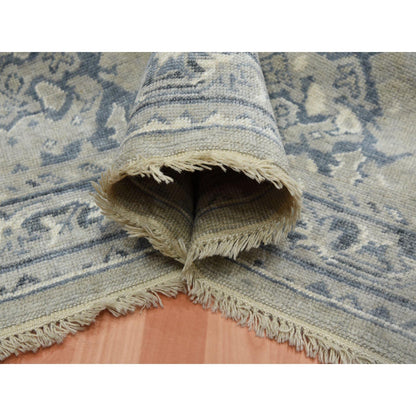 Oushak And Peshawar Wool Hand Knotted Rug Grey Gray 8.2X9.10 -O075206