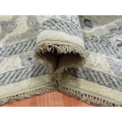 Oushak And Peshawar Wool Hand Knotted Rug Ivory Ivory 8.2X10.5 -O075207