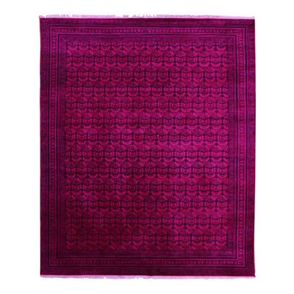 Overdyed & Vintage Cotton Hand Knotted Rug Pink Pink 8.0X9.7 -O075212