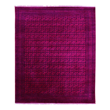 Overdyed & Vintage Cotton Hand Knotted Rug Pink Pink 8.0X9.7 -O075212