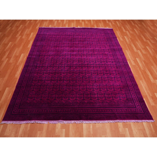 Overdyed & Vintage Cotton Hand Knotted Rug Pink Pink 8.0X9.7 -O075212