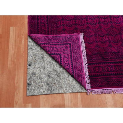Overdyed & Vintage Cotton Hand Knotted Rug Pink Pink 8.0X9.7 -O075212