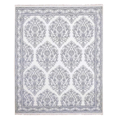 Transitional Cotton Hand Knotted Rug Ivory Ivory 8.0X9.9 -O075215