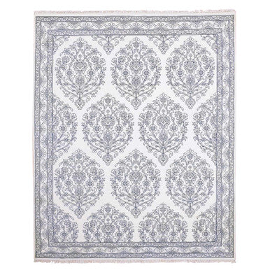 Transitional Cotton Hand Knotted Rug Ivory Ivory 8.0X9.9 -O075215